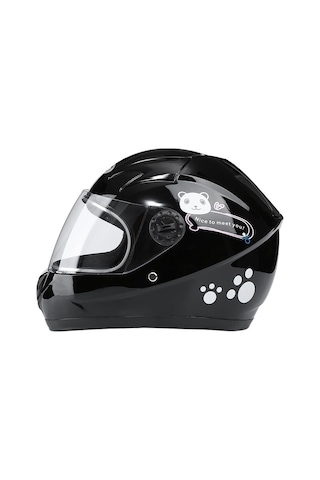 Çocuk Kask Çocuk Kask Elektrikli Araba Kask Sonbahar Ve Kış Erkek Ve Kadın Kask-siyah Sİyah