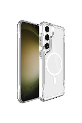 Zore Galaxy Uyumlu S24 Plus Kılıf Msra Magsafe Şarj Özellikli T-max Magsafe Kapak-renksiz Renksiz