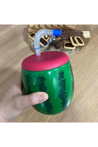 Karpuz Model Kendiliğinden Pipetli 900 Ml Suluk, Matara 4172 Çok Renkli