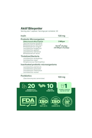 Anocin Akkermansia Muciniphila Probiyotik 20 Kapsül