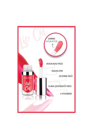 Note Cosmetics Lip Oil Nemlendirici Ve Parlatıcı Dudak Bakım Yag I - 40 Sugar Red - Kırmızı Red Fire