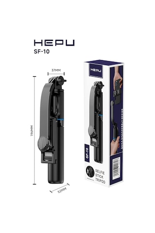 Hepu Sf-10 Taşınabilir Selfie Stick Tripod Çıkarılabilir Telefon Tutucu, Hızlı Kurulum