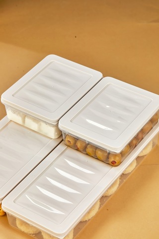 Multi Box 4 Parça 2 Farklı Boy Saklama Kabı Seti - Dondurucu & Mikrodalga Uyumlu Krem
