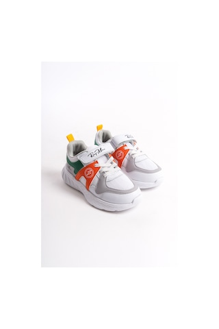 Daxtors Garantili Ray Max Günlük Ortopedik Çocuk Unisex Sneaker Spor Ayakkabı Beyaz-oranj