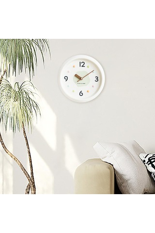 Homyl Modern Duvar Saati Dekoratif Saat Yuvarlak Minimalist Yeşil