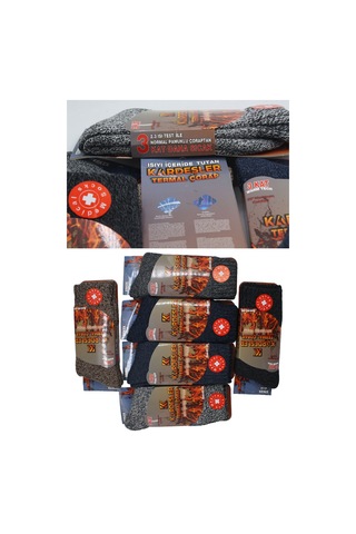 Erkek Lambswool Termal Yün Kışlık Havlu Kalın Çok Renkli Çorap 6'lı Paket Isıyı İçeride Tutar Çok Renkli