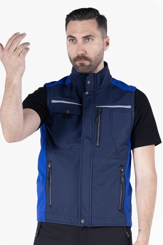 Softshell Yelek Lacivert - Saks Mavi