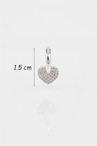 Kadın Kendi Tarzını Oluştur Zirkon Taşlı Kalp Figürlü Helix Model 1 Adet Küpe Çok Renkli