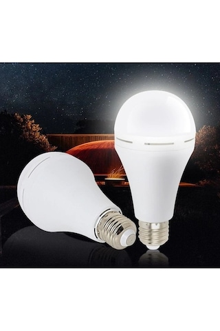 Fujita Acil Aydınlatma Şarjlı 30w Led Ampul Beyaz Işık E27 6 Adet