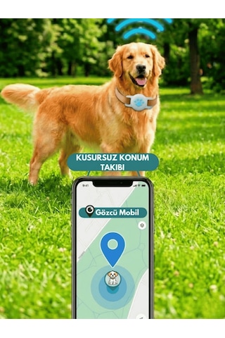 Gözcü Mobil Kedi Köpek Takip Cihazı Android Ios Uyumlu Pet Evcil Hayvan Tasması Sim Kartsız Akıllı Takip Cihazı Beyaz