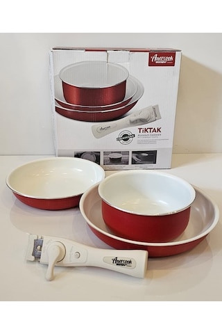 Amercook Bondy 4 Parça Pişirme Seti Kırmızı