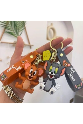 Tom Ve Jerry 3d Karakter İkili Silikon Anahtarlık