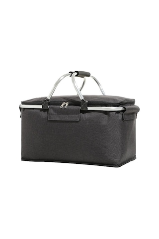 Dancemonkey Katlanır Piknik Sepeti Oxford Kumaş Yalıtımlı Sepet Çok Fonksiyonlu Piknik Çantası-siyah Siyah