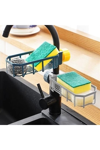 Musluk Kenarı Plastik Süngerlik Sabunluk Mutfak Düzenleyici Sünger Sabun Mutfak Organizeri 4172 Çok Renkli