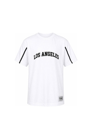 Trender Los Angeles Biyeli Kısa Kol O Yaka Beyaz Erkek Çocuk T-shirt 26ydt1000061