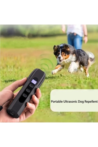 Willowhaven Siyah Taşınabilir Şarj Edilebilir Ultrasonik Köpek Kovucu Led Işıklı