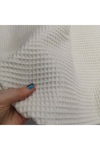 Waffle Pike Bornozluk Kumaş 100% Pamuk W-02 Ekru