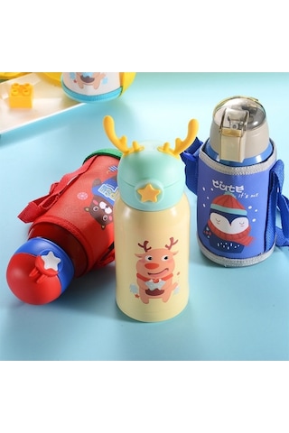 Pazly Termos Paslanmazçelik Mavi Mavi Karikatür Jian Hasır Fincan Fincan Fincan Fan Çocuk - Tv Mavi