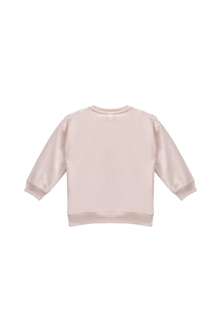 Mininio Kız Bebek Fırfır Detaylı Sweatshirt - Pembe Pembe