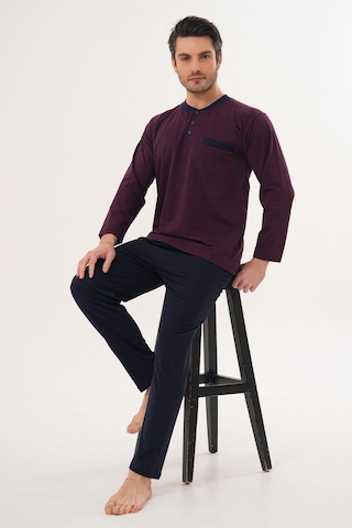 Markalinda 3130 Bordo Büyük Beden Erkek Pijama Takımı Bordo