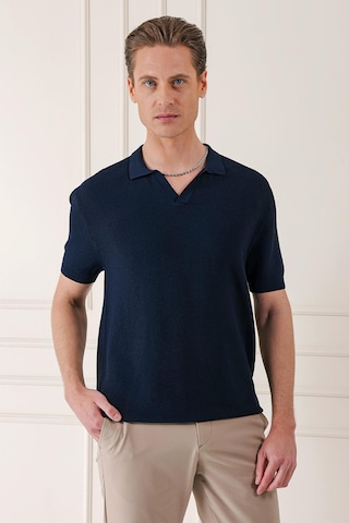 Efor Slim Fit Polo Yaka Kısa Kol %100 Pamuk Lacivert Triko Tr 868 Lacivert