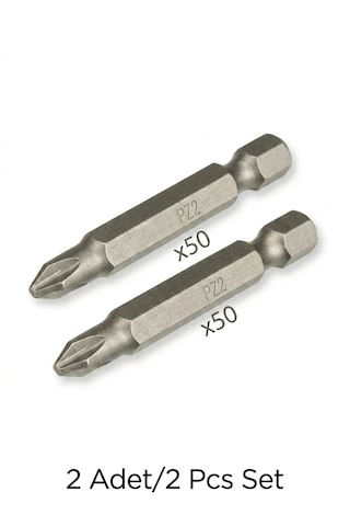 Pz2 X 50 Mm Şarjlı Tornavida Vidalama Bits Ucu 2'li Set Pz2x50