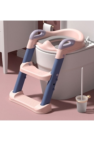 Wondernest Pembe Merdivenli Tuvalet Eğitim Koltuğu - Lichen Model Çocuklar İçin Pembe