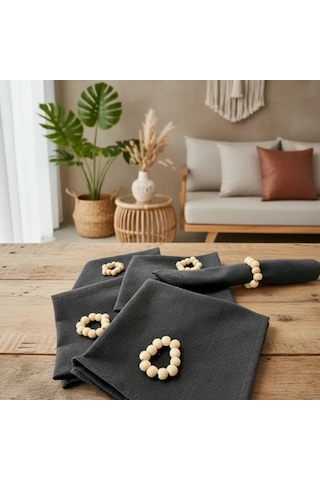 Füme Koyugri Premium Peçete Takımı 6lı Toka 40x40