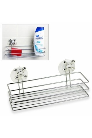 Banyo Organizeri - Çok Amaçlı Dörtgen Vantuzlu Krem