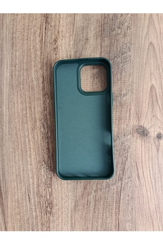 Apple iPhone Uyumlu 16 Pro Max Kalp Baskılı İçi Kadife Silikon Telefon Kılıfı Haki