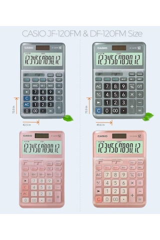 Casio Jf-120fm-pk Pembe 12 Hane Masa Üstü Hesap Makinesi Genel