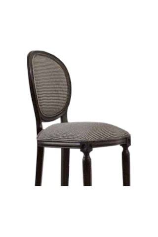 Bengimobilya Sandalye Zus273 Oval Model Ahşap Kayın Iskelet Desenli Şönil Kuma