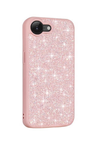 Apple Uyumlu iPhone 16e Kılıf Parlak Taşlı Tasarım Zore Pırlanta Kapak Pembe