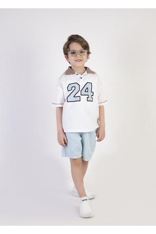 Harika Kids Erkek Çocuk Yakalı Gabardin Şortlu 2'li Takım 001