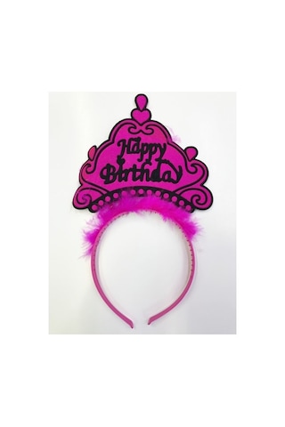 Happy Birthday Yazılı Neon Renk Taç 12 Adet Yetişkin