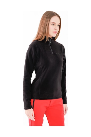 2as Camila Kadın Yarım Fermuarlı İnce Polar Sweatshirt Siyah Siyah