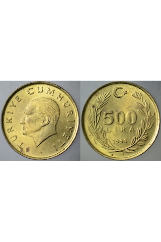 500 Lira 1990 Lekeli Çilaltı.