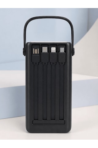 Tek Hızlı Şarj Powerbank 50.000 Mah 4 Dahili Kablolu Led Aydınlatmalı Dijital Göstergeli Taşınabilir Batarya Naj