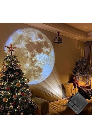 Jms Ay Galaxy Projeksiyon Lambası Yaratıcı Atmosfer Gece Işığı Lambası 16 Kart Sayfaları Çok Renkli