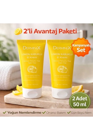 Limon Kabuklu El Kremi 2'li 50 Ml Yoğun Nemlendirici Avantajlı Set