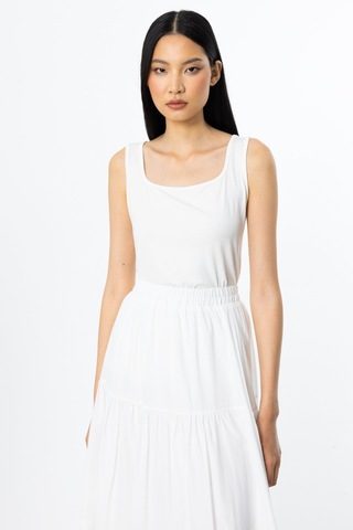 On Minimalist Kolsuz Kadın Bluz - Crop Kesim - Günlük Ekru