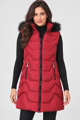 Z9761 Dewberry Bayan Yelek-bordo-1