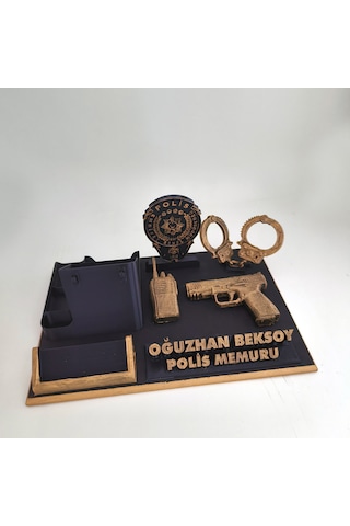 Kişiye Özel Polis Memuru Masa İsimliği ve Kartvizitlik
