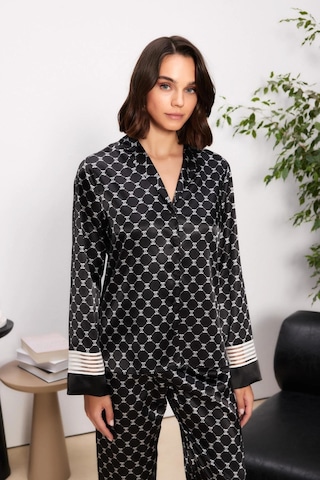 Pierre Cardin Saten Kadın Pijama Takımı - 1320 Siyah