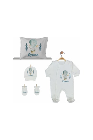 Pia Baby Gl 2013 İsme Özel Balonlu Beşli Tulum Set Mavi