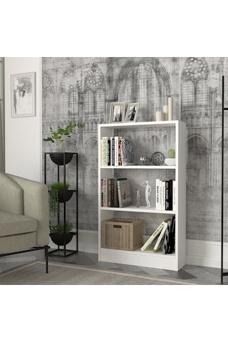 Dekorister Cella 3 Raflı Kitaplık Beyaz