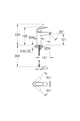 Eurosmart Tek Kumandalı Lavabo Bataryası M-Boyut - 23324003