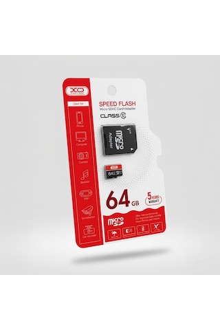64gb Class 10 Yüksek Hızlı Micro Sdxc Kamera Ve Telefon Hafıza Kartı Ve Sd Adaptör Seti