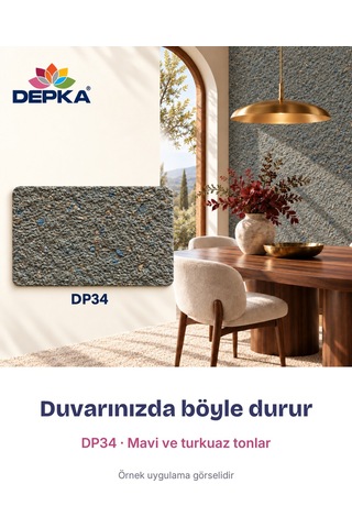 Depka Pamuk Sıva Dp34 2 Kg 7-8 M² İpek Sıva Alternatifi Isı Ve Ses Yalıtımlı Dekoratif Sıva