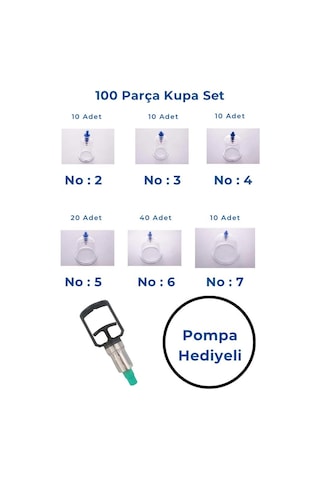 Kupasan Hacamat Kupa Seti 100'lü